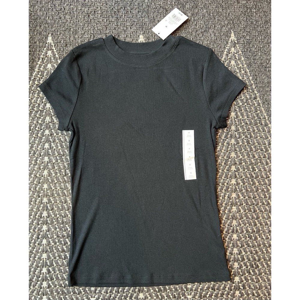 🚫SOLD ON MERC🚫 NWT A New Day Women’s black mock high neck short sleeve top T